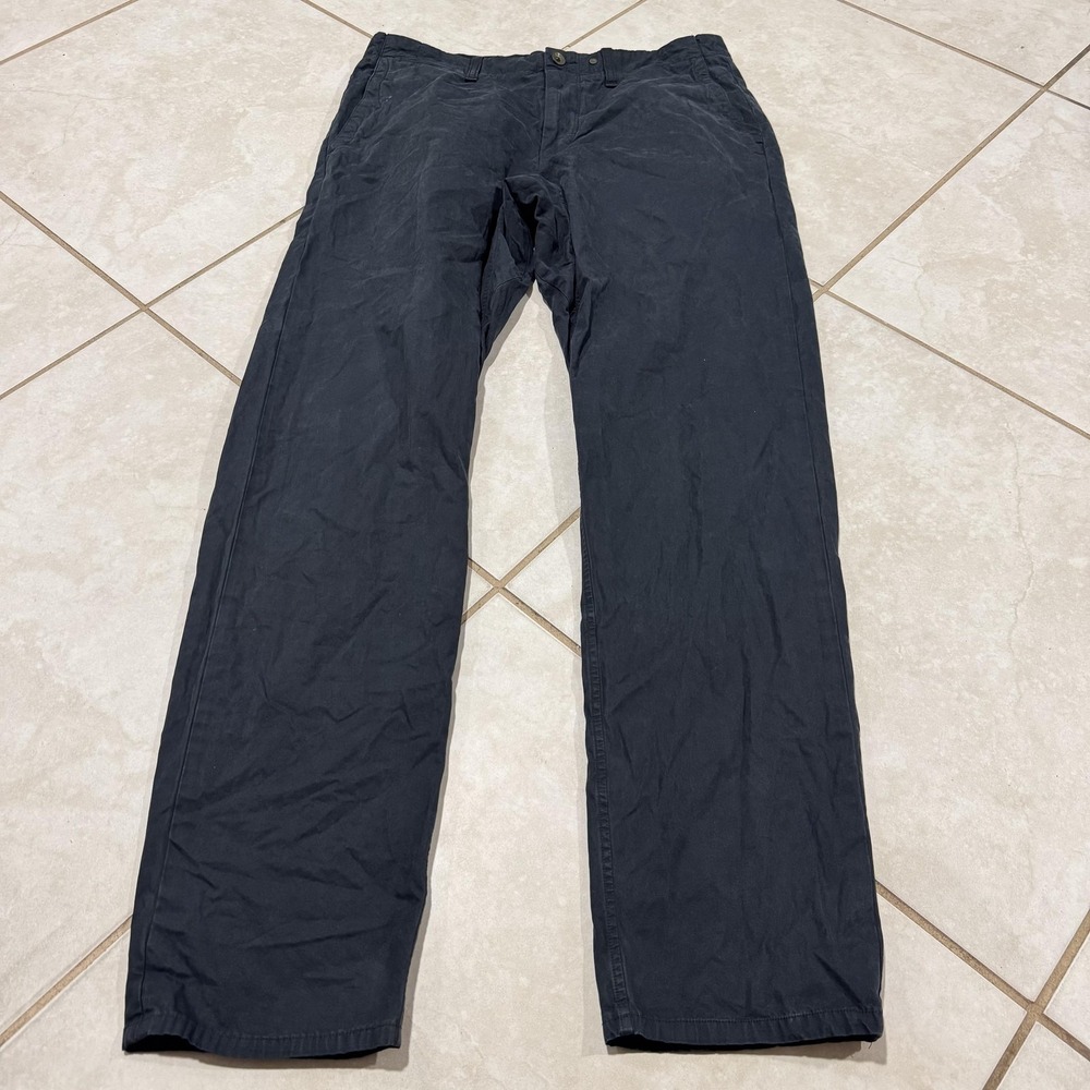 rag & bone Chino Pants Mens 32 Navy Blue Italian Fabric Flat Front Cotton Casual